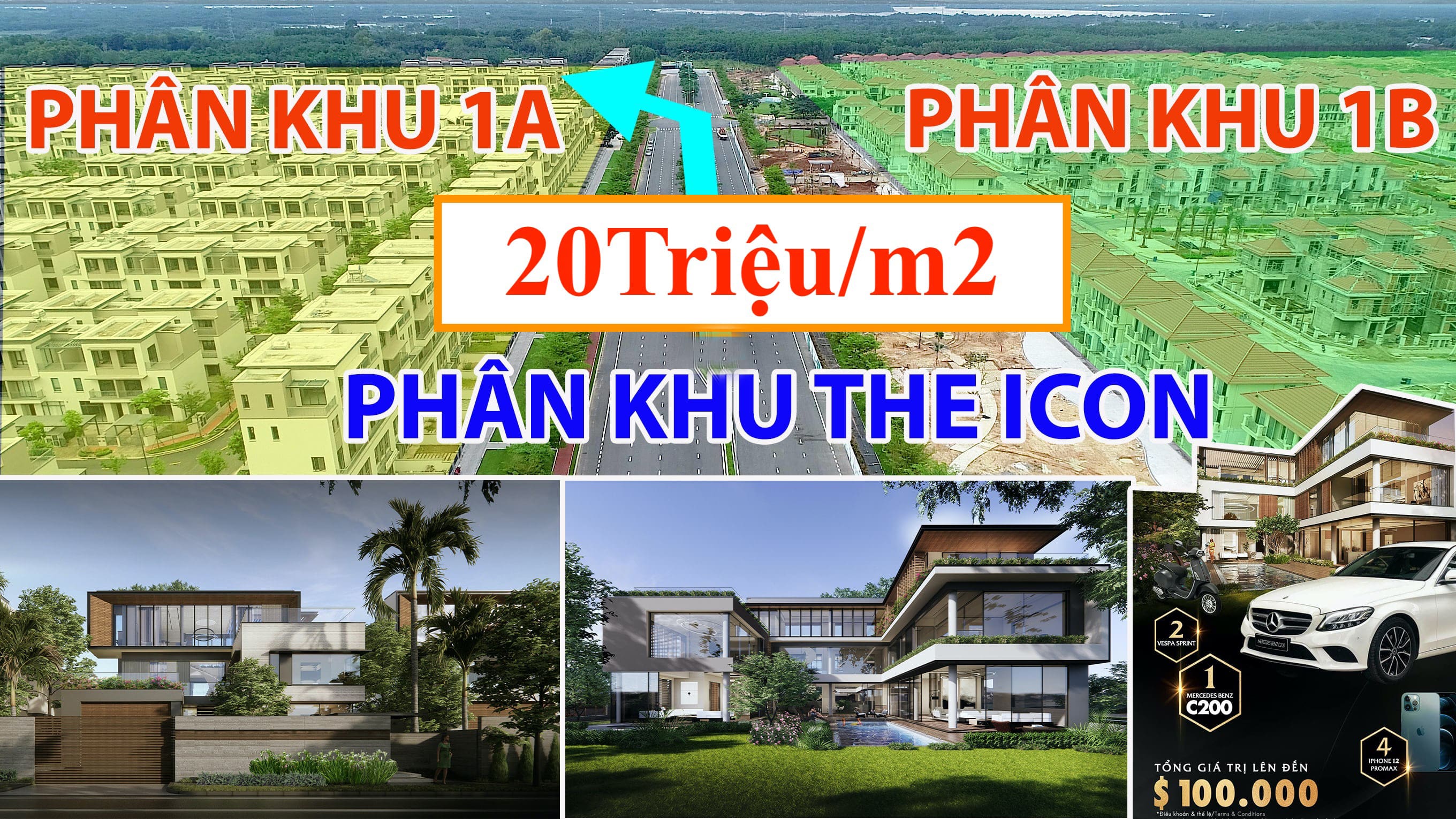 (No.33) | Toàn cảnh phân khu 1A,1B, Biệt thự The Icon Swan Park