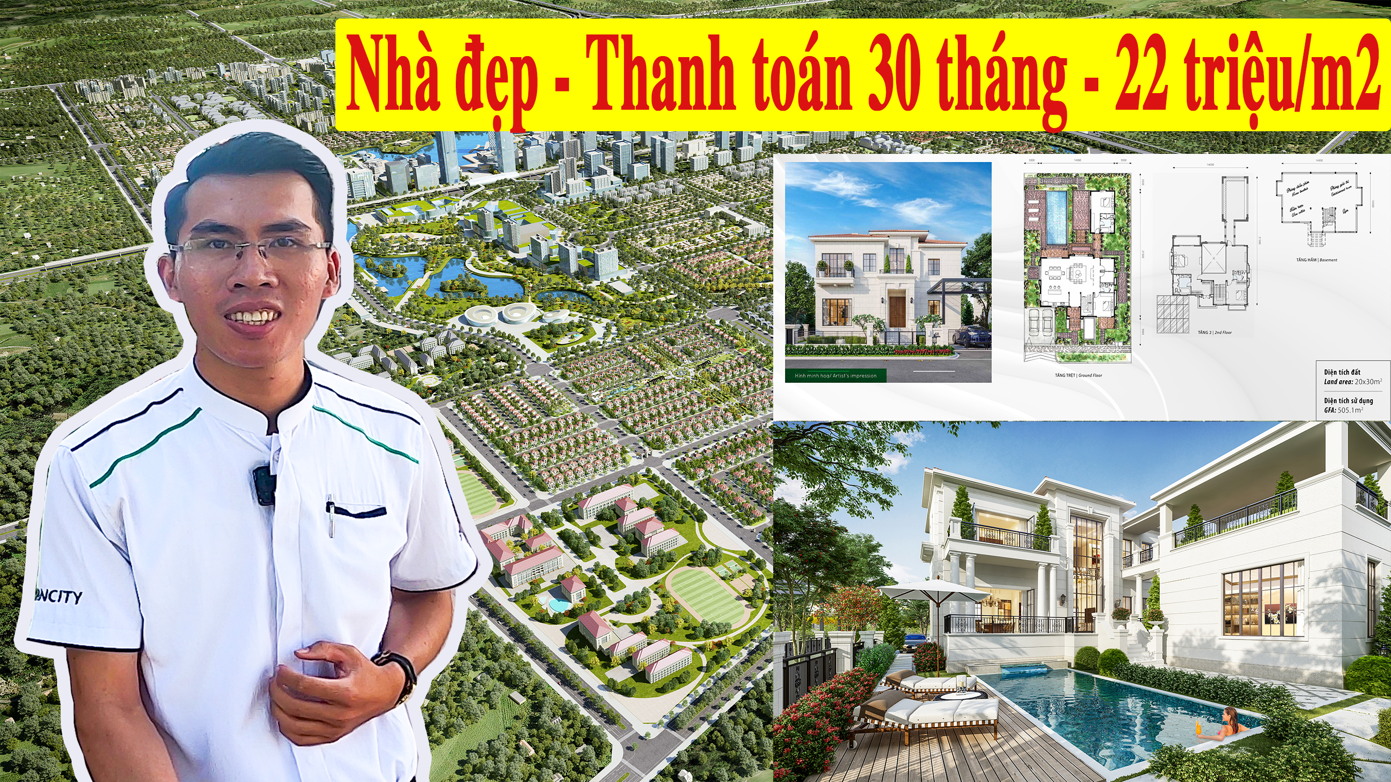 (No.18) | Khám phá Dinh thự 600m2 dự án Swan Park giá 22tr/m2